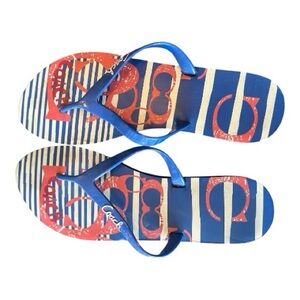 Brand - Coach Kali blue, pink, & white flip flop sandals Used Size 7/8 women’s